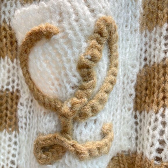 Loewe Anagram Wool-blend White/Camel Cardigan - Picture 11 of 13